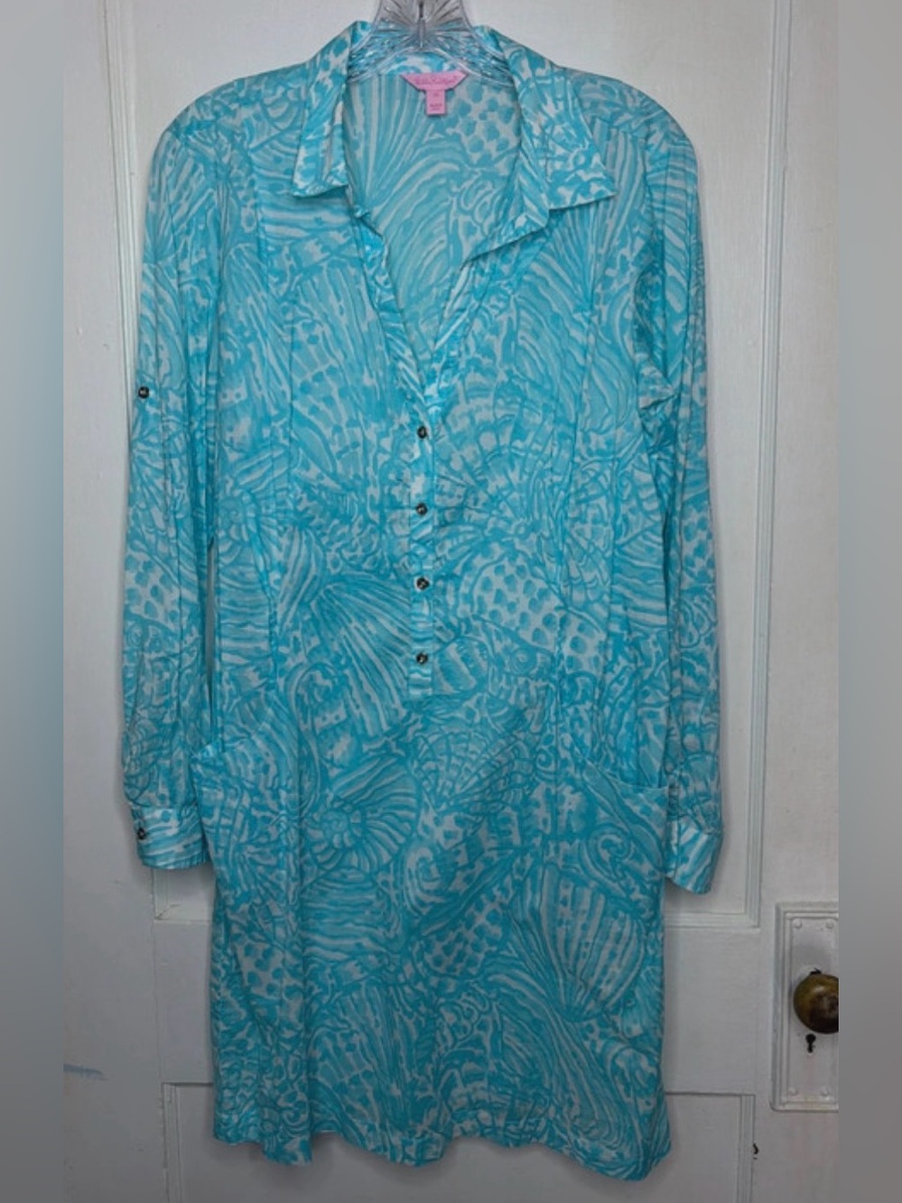 Lilly Pulitzer Size Medium Blue White Sanibel Tunic Dress